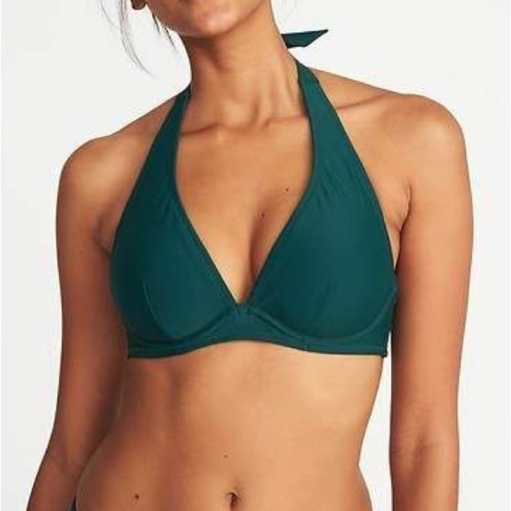 NWOT Old Navy Underwire Halter Bikini Top with Tie & Adjustable Clasp (size M)